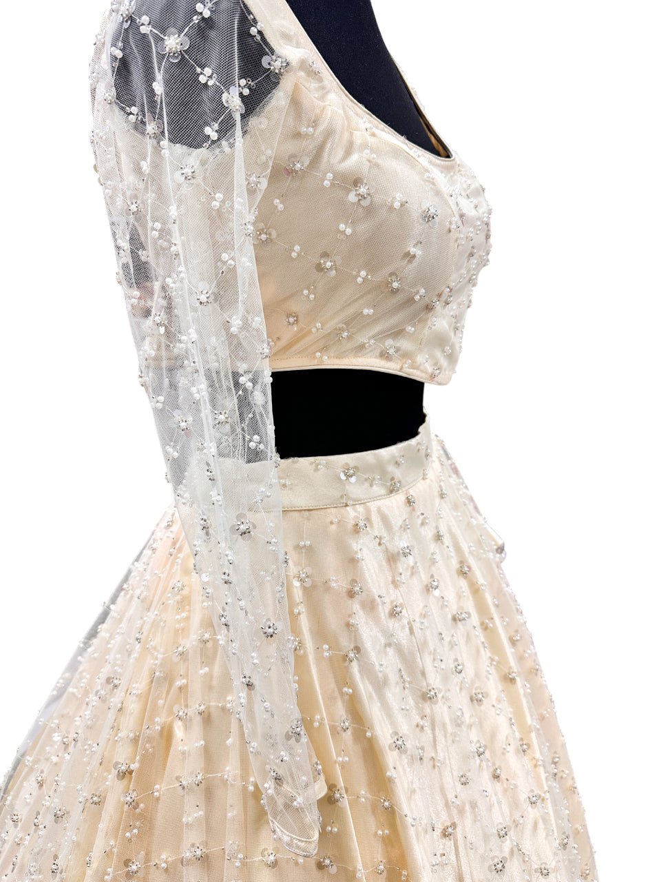 Hand Work Lehenga Choli-Off White