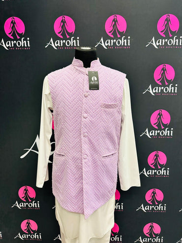 Designer Kurta Pyjama,Waistcoat & Topi Set 40