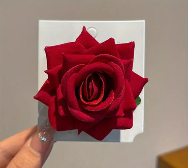 Red Rose Hair Clip(Single Pc)