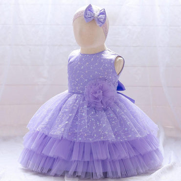 Baby Girls Beautiful Lavender Designer Frock 3-6 Year