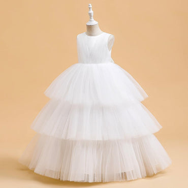 Girls White long Dress Birthday & Party 140 cm (8-10 Year)