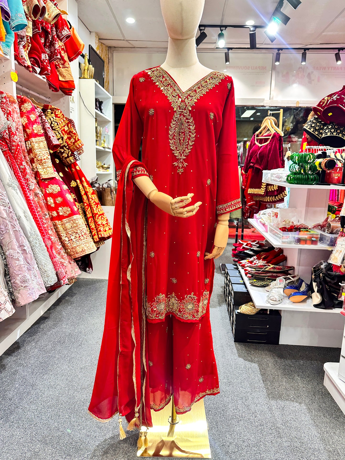 Teej Special HandWork Kurta Suit-R