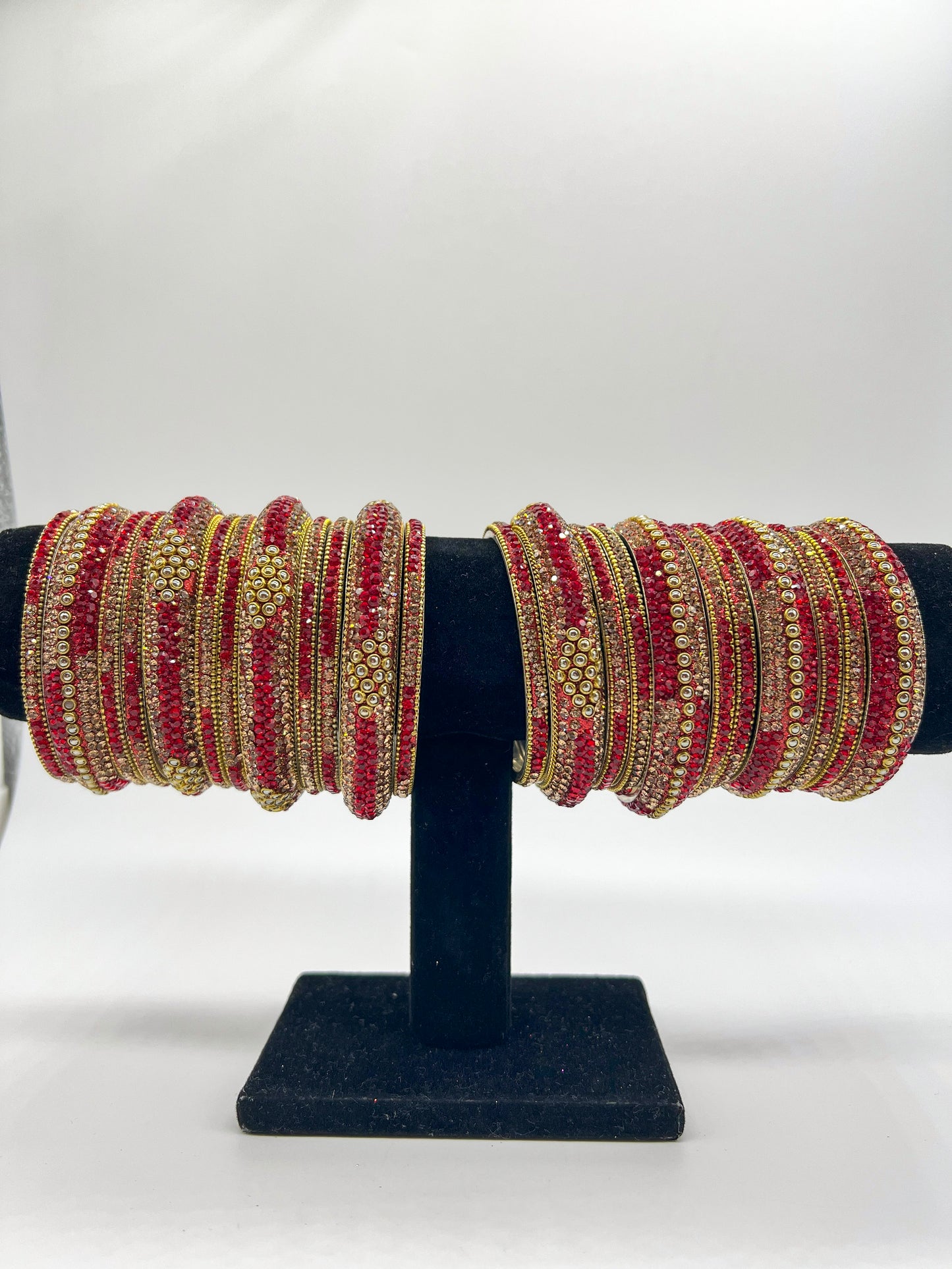 Party Wear Bangles Set Red
