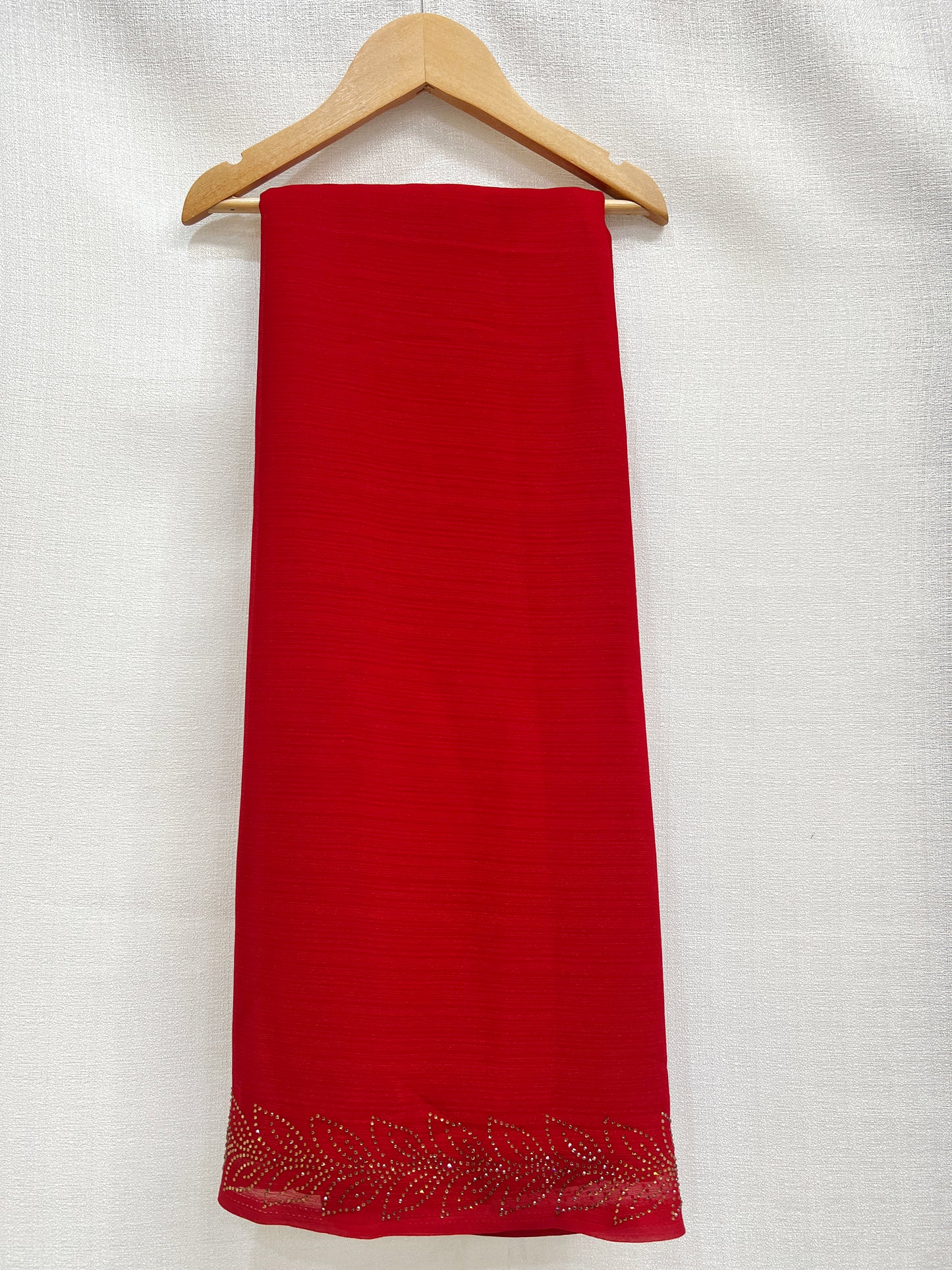 Golden Border Red Saree