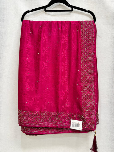 Siroski Saree Hot Pink