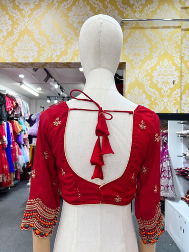 Designer Blouse Red 34