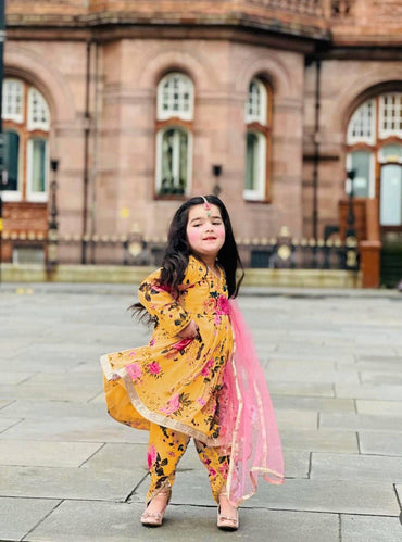 Designer Dhoti Salwar Suit-Mustard