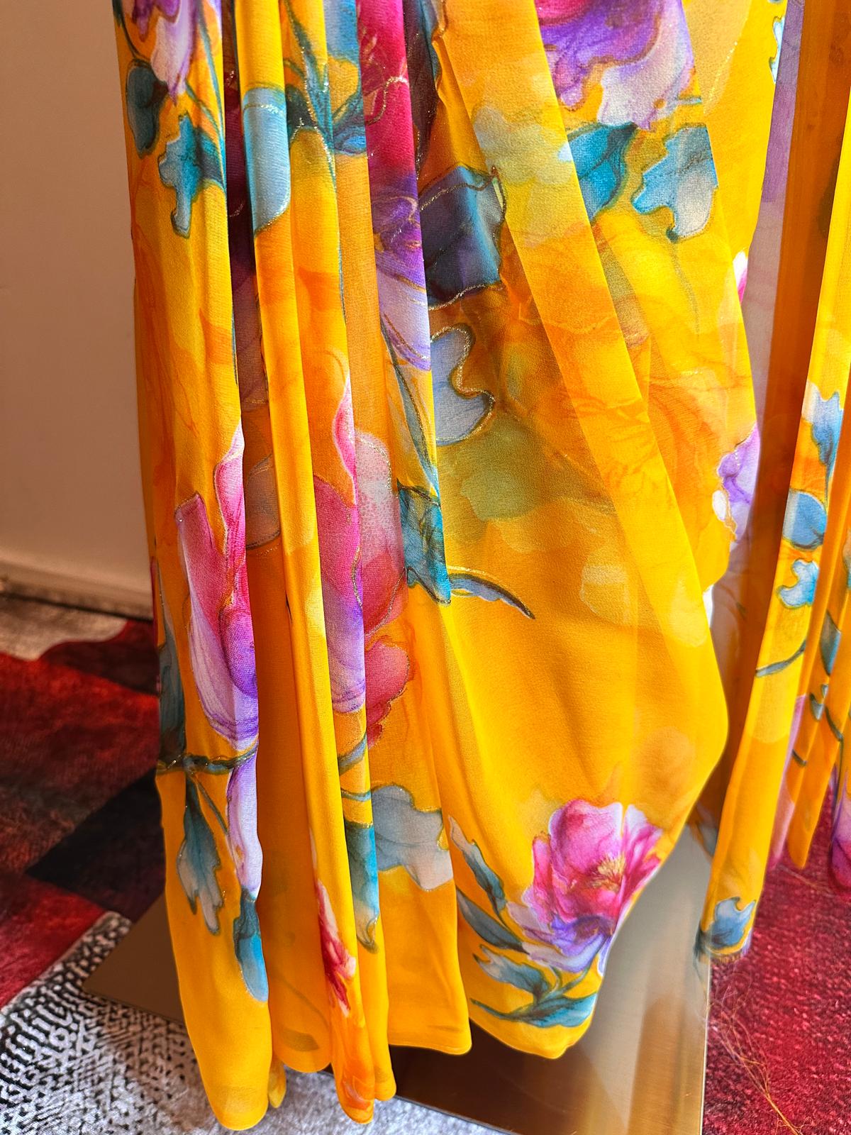 Party / Festival Wear Light Weight Premium Saree Yellow