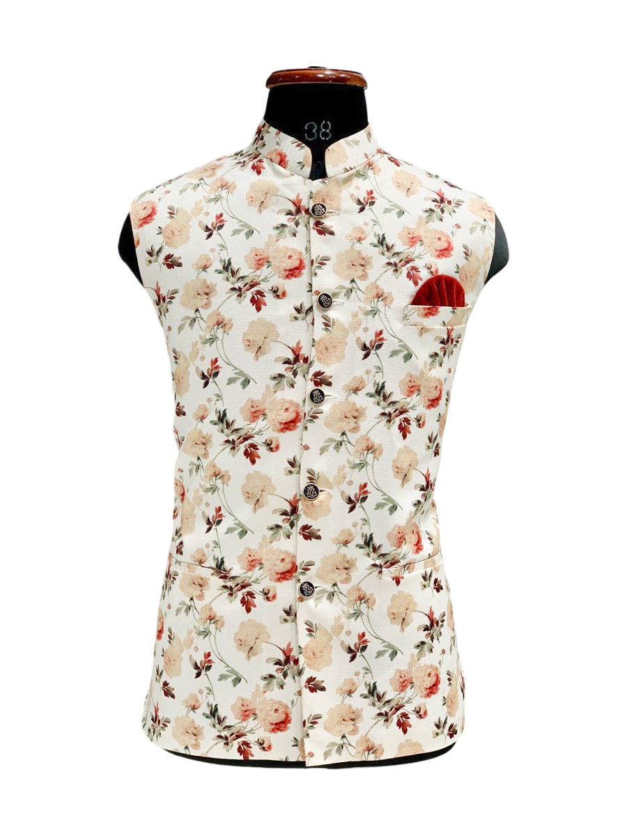 Waistcoat Maroon-White