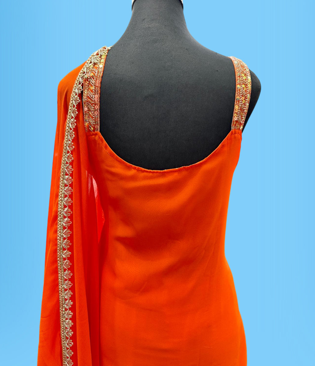 Designer Party Wear Sleeveless Palazzo Suit Medium (38) | 3 Colors