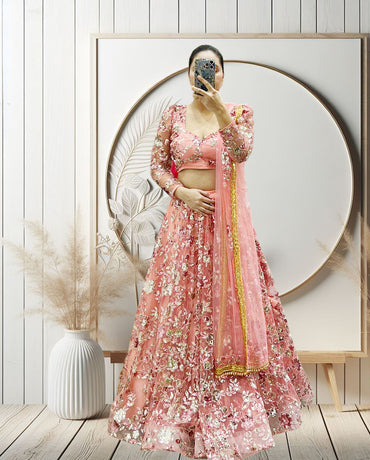 Baby Pink Heavy Lehenga Choli