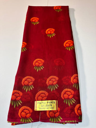 Festival Special Lali Guarans Print Saree-Red | 4 Colors