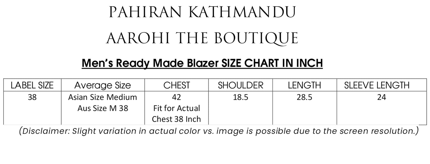 Slim Fit Men's Blazer For Casual, Party, Office, Wedding, Club Wear Medium