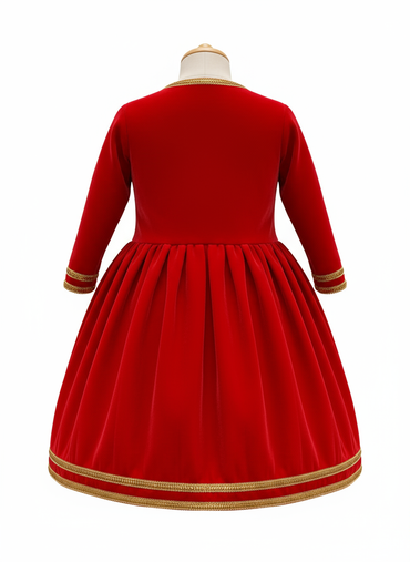 Kadai Velvet Frock Red 4-5 Year