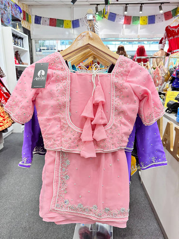 Handwork Saree Set B-pink