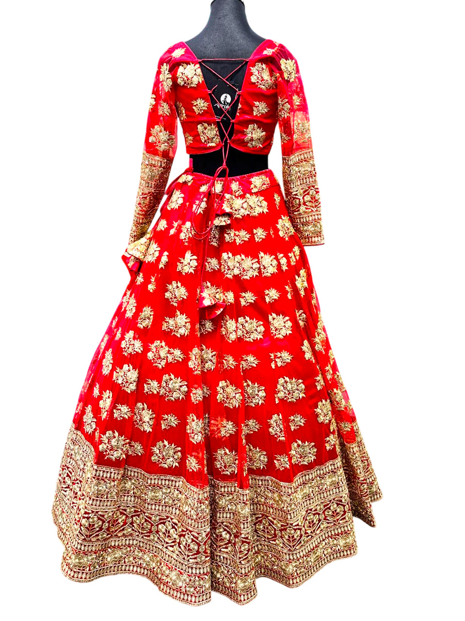 Lehenga Choli Golden-Red