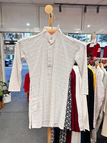 Boys Chikan Kari Kurta With Pyjama | 2 Colors