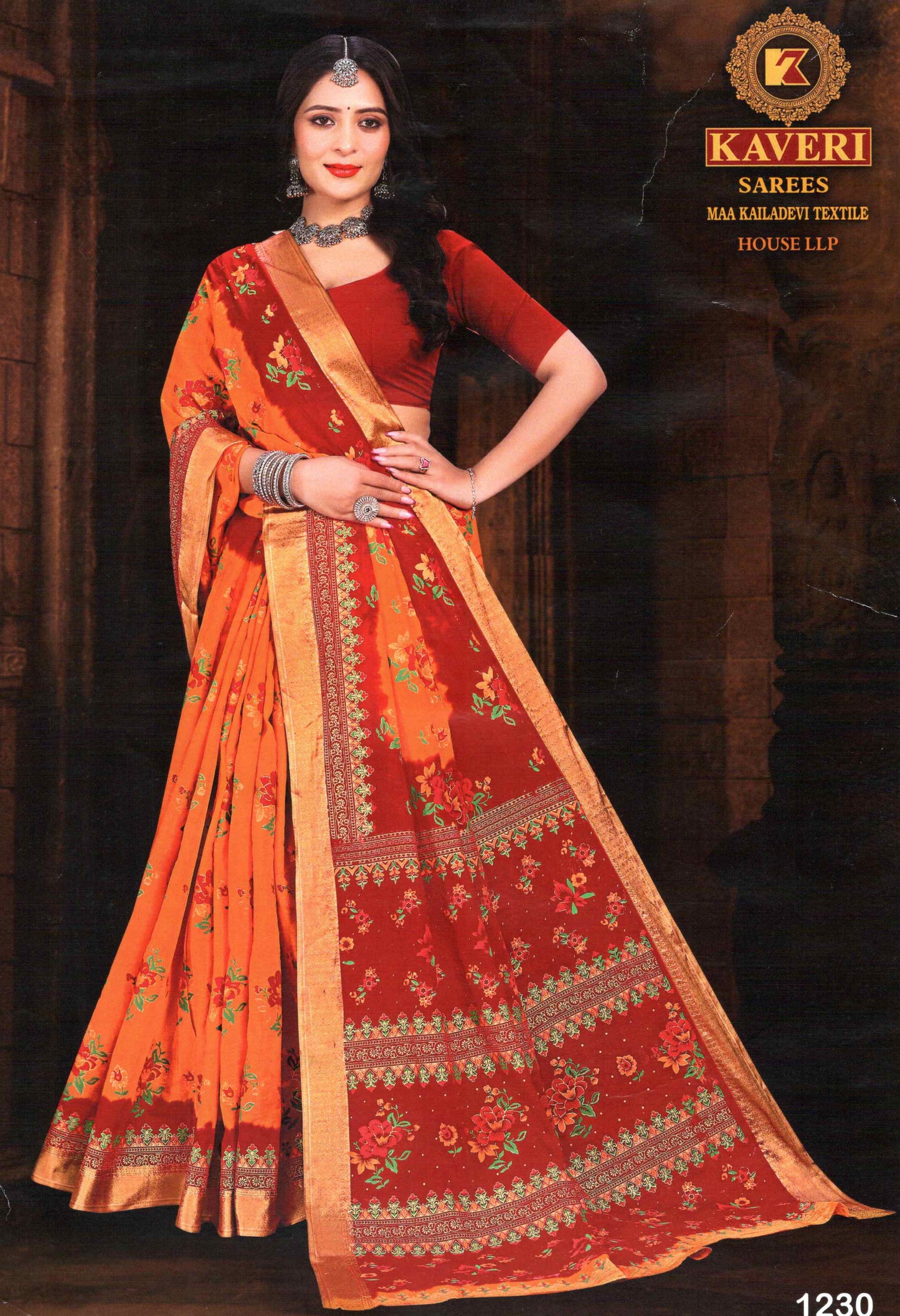 Pure Cotton Kaveri Light Weight Saree, 8 Design