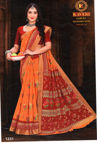 Pure Cotton Kaveri Light Weight Saree, 8 Design