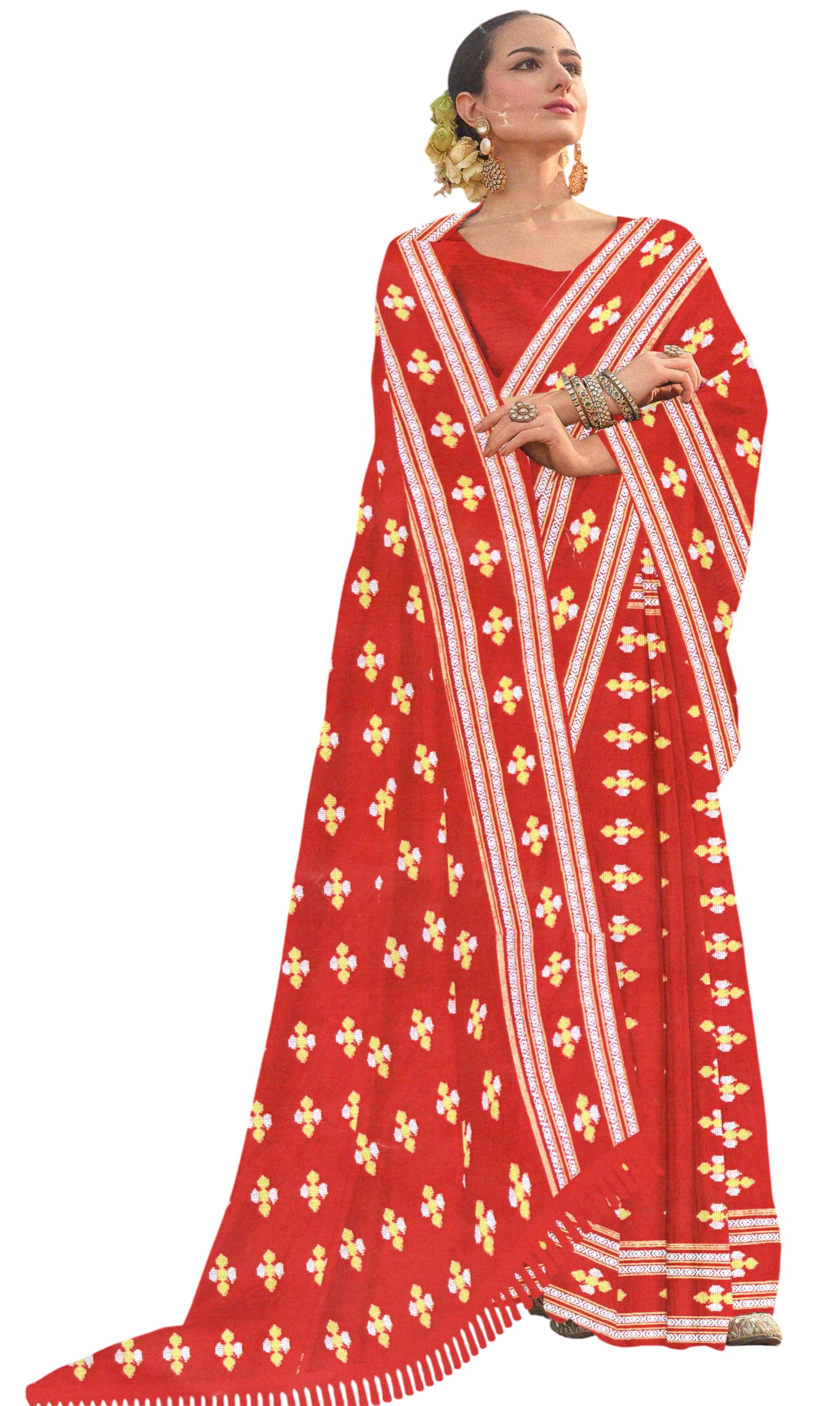 Pure Cotton Saree Red
