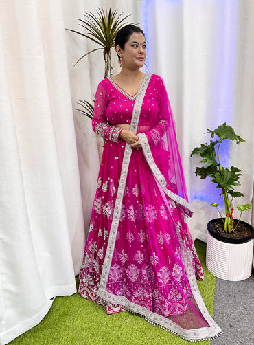 Hot Pink Lehenga Choli-HW