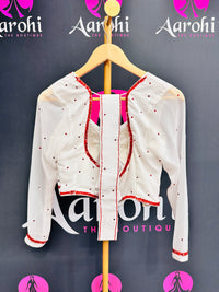 Designer Hw blouse White Red