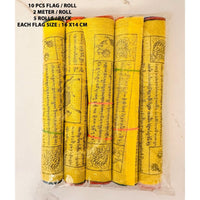 Tibetan Prayer Flags Prosperity Happiness,5 Roll Pack (2 & 5 Meter Each Roll)