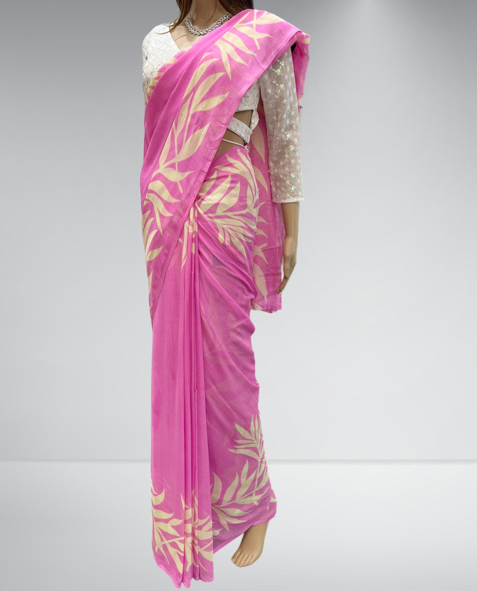 Teej special soft light weight saree pink