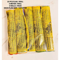 Tibetan Prayer Flags Prosperity Happiness,5 Roll Pack (2 & 5 Meter Each Roll)