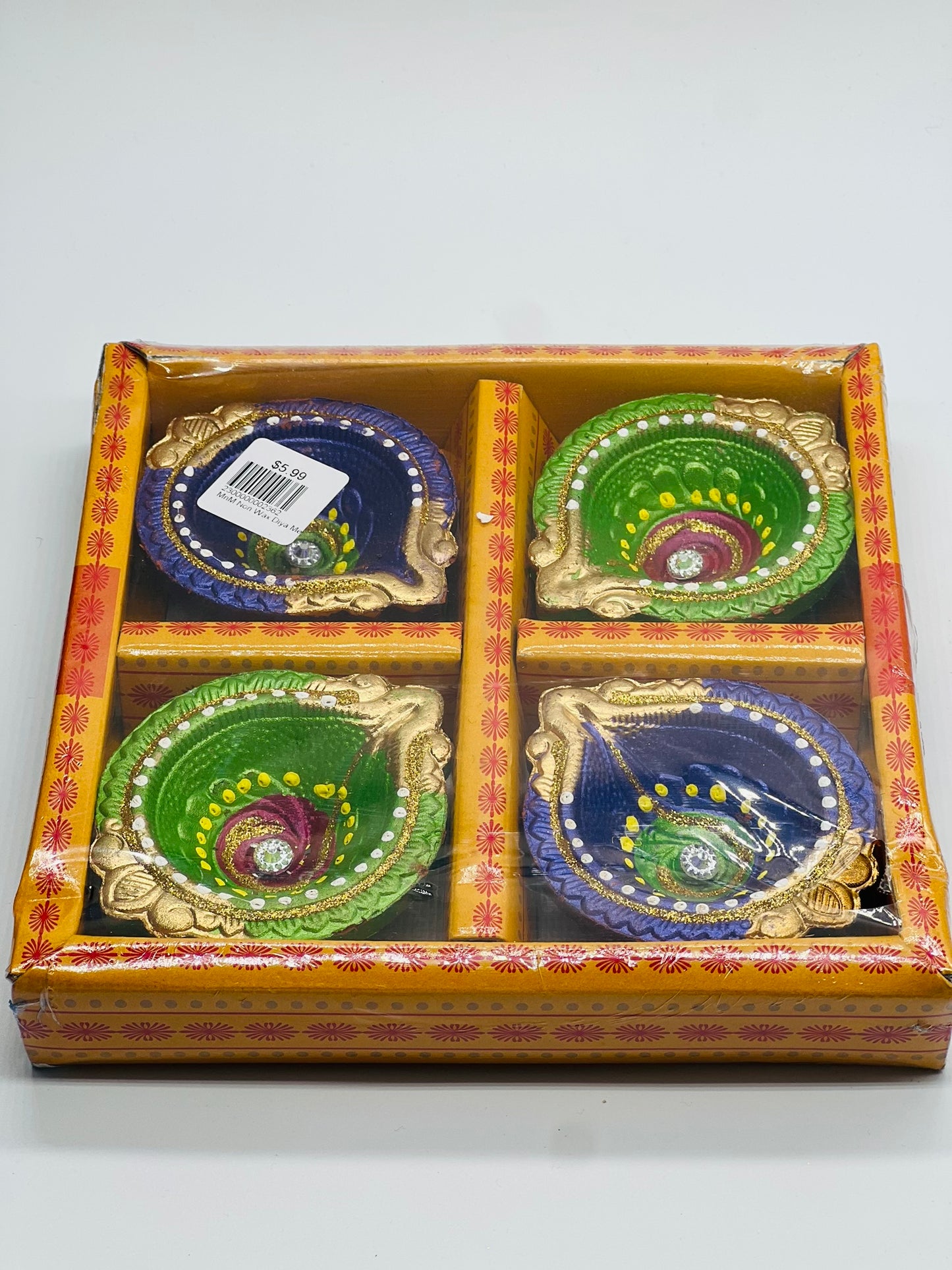 Designer Colorful Non wax Diya Box