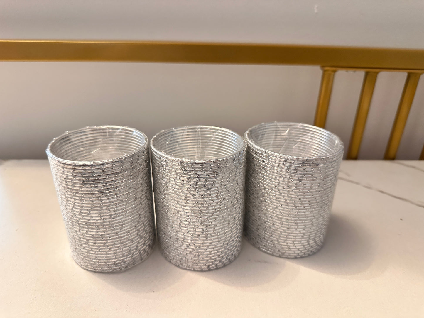 Metal Bangles Silver / White
