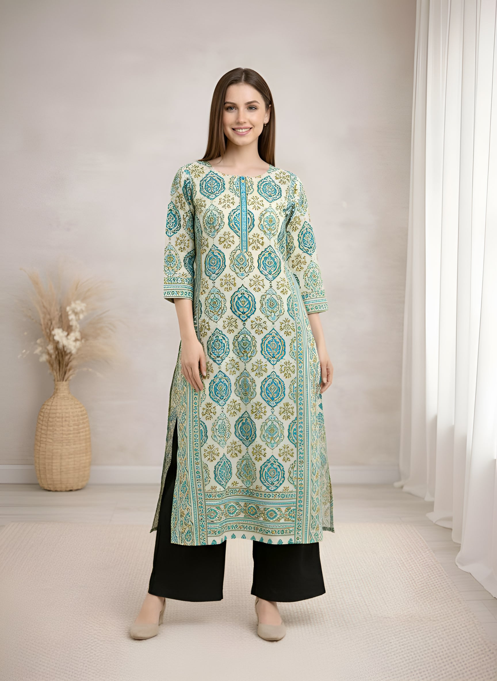 Palazzo Pants Wear with Crop, Kurta, T-shirt Tops Black