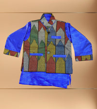 Boys Dhaka Dress Set Blue
