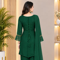 Embroidery Light Weight 90s Kurthi Set 34-38 Dark Green