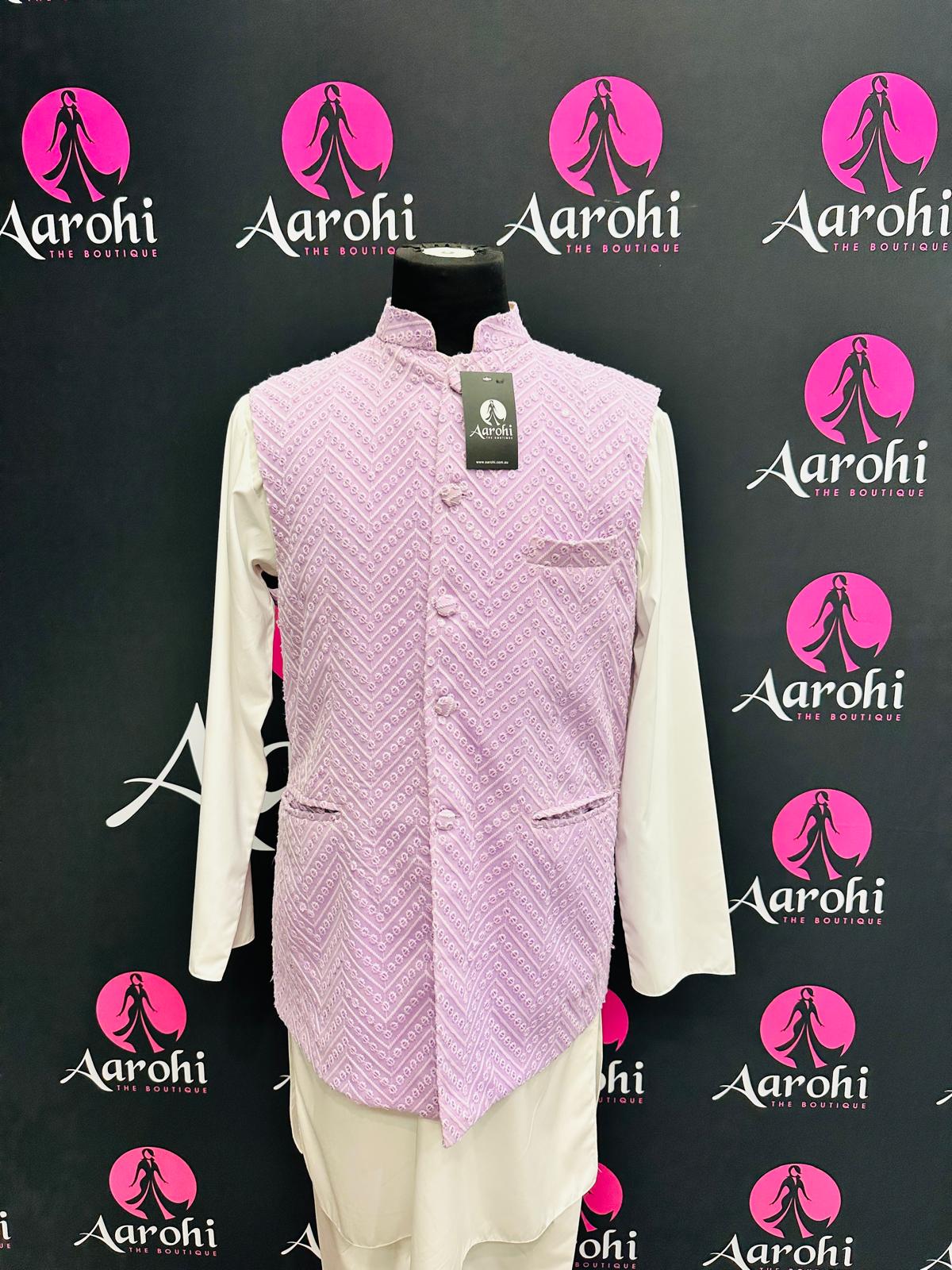 Designer Kurta Pyjama,Waistcoat & Topi Set 40