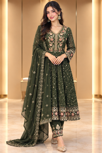 New Arrival Forever Hits Premium 3 Pc Party Wear Anarkali Suit Size 38 Fit for 36-38