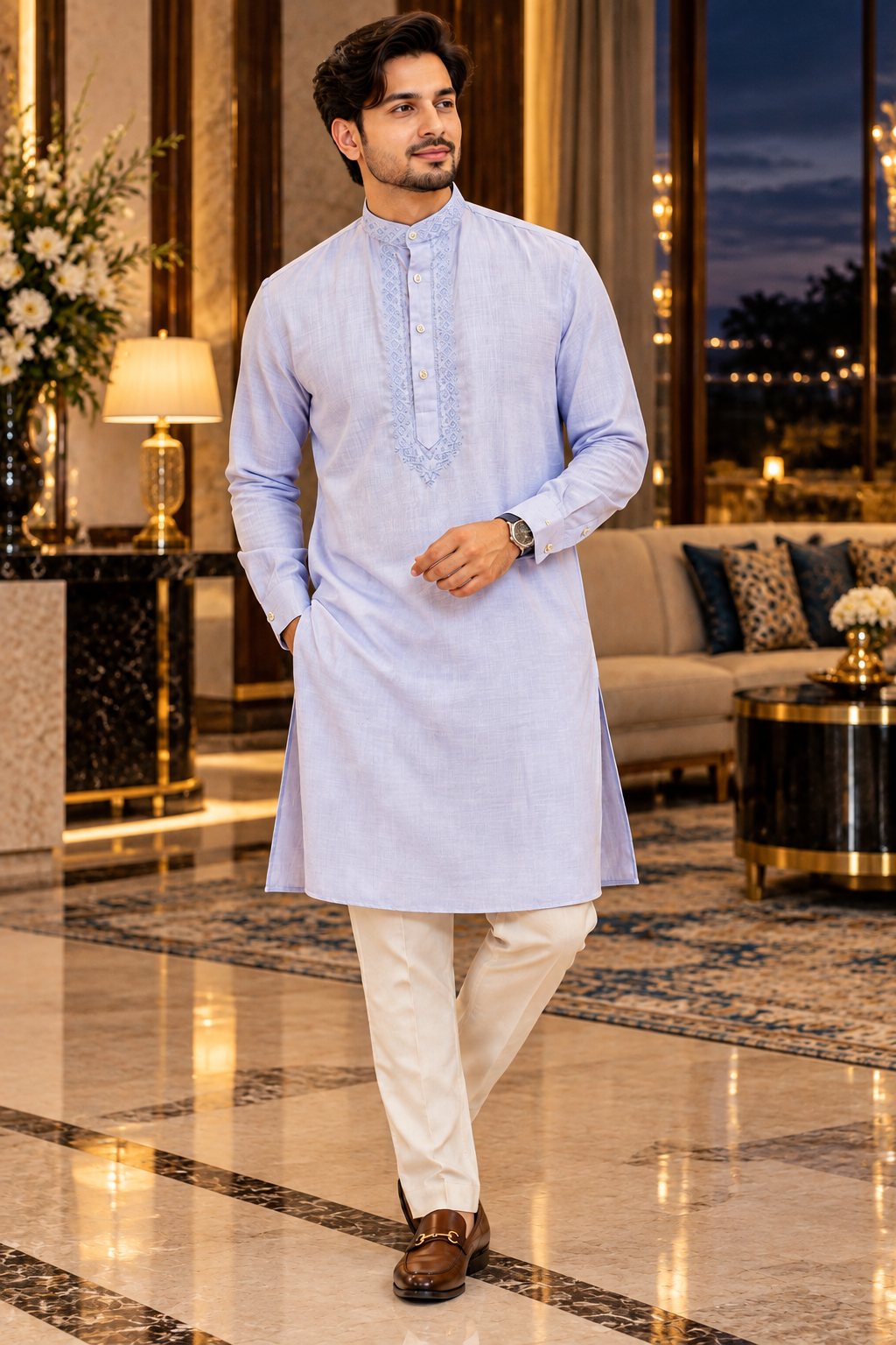 100% cotton Men's Kurta Pyjama Set 2XL-3XL ( 44-46)