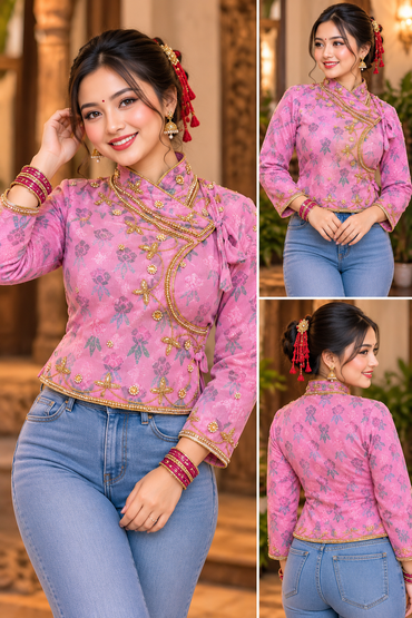 Handwork Nepalese Dhaka Chaubandi Choli 32-42 | 2 Colors