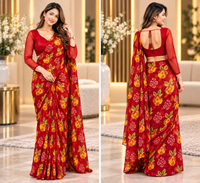 Festival Special Lali Guarans Print Saree-Red | 4 Colors