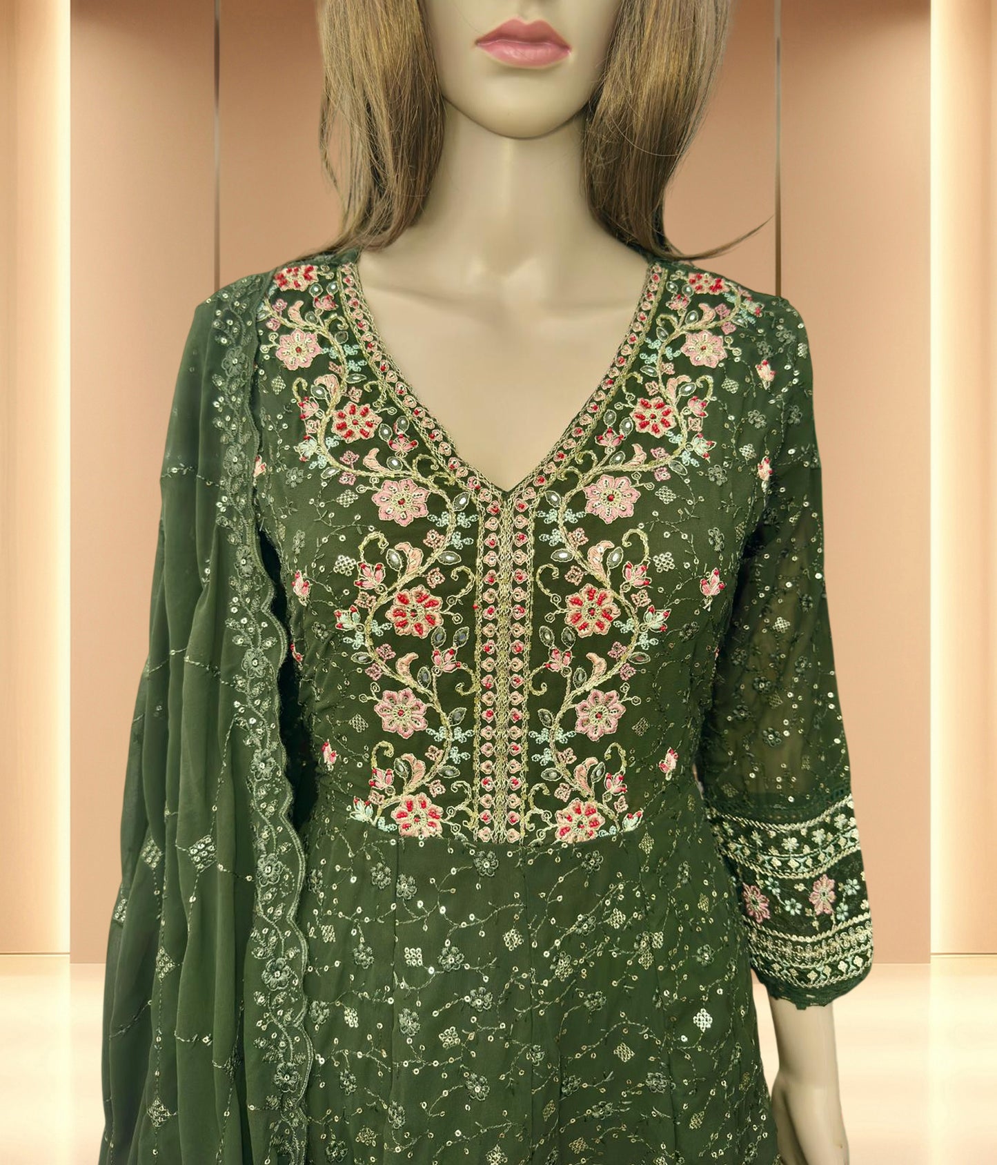 New Arrival Forever Hits Premium 3 Pc Party Wear Anarkali Suit Size 38 Fit for 36-38