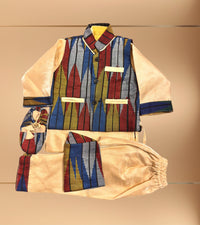 Baby Boy's Pasni / Dress Set Golden and Maroon Set