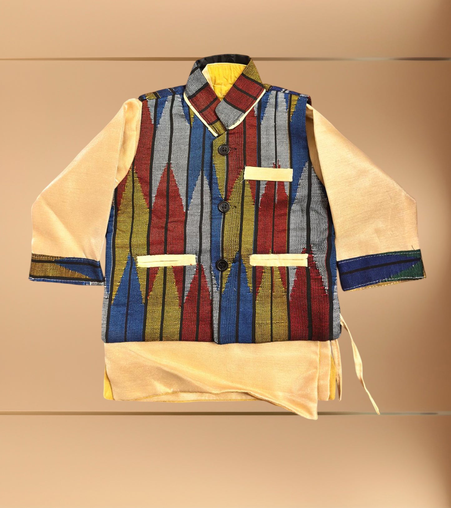 Baby Boy's Pasni / Dress Set Golden and Maroon Set