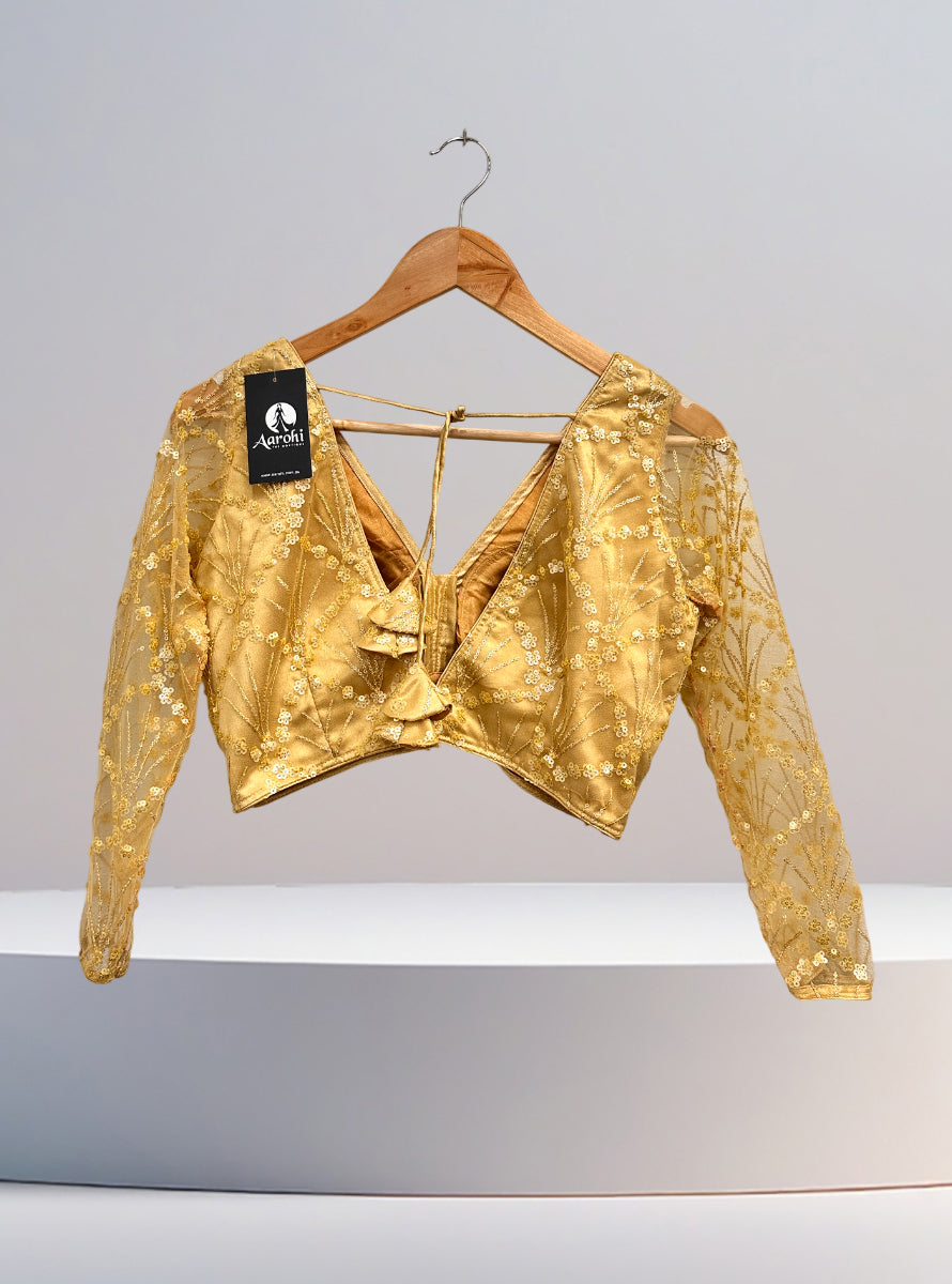 Designer Blouse-LS-Golden