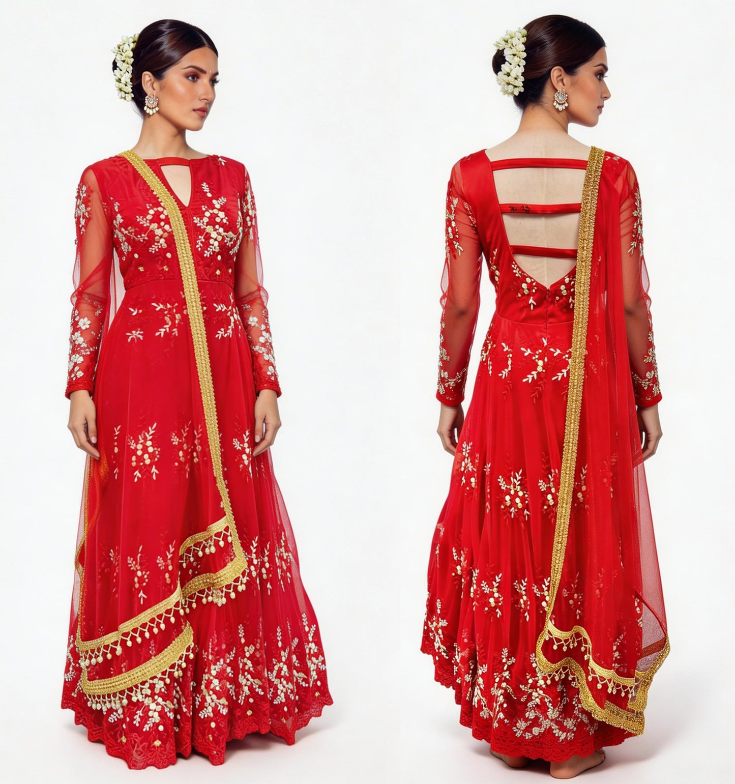 Boutique Designer Gown-Red 38