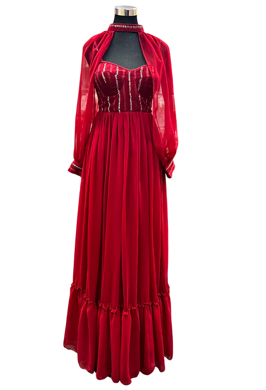Designer Gown Maroon