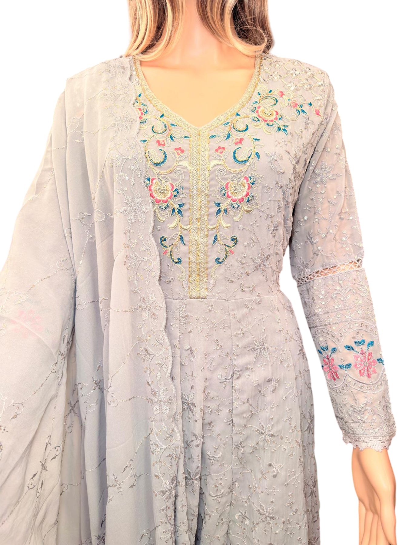 New Arrival Forever Hits Premium 3 Pc Party Wear Anarkali Suit Size 38 Fit for 36-38