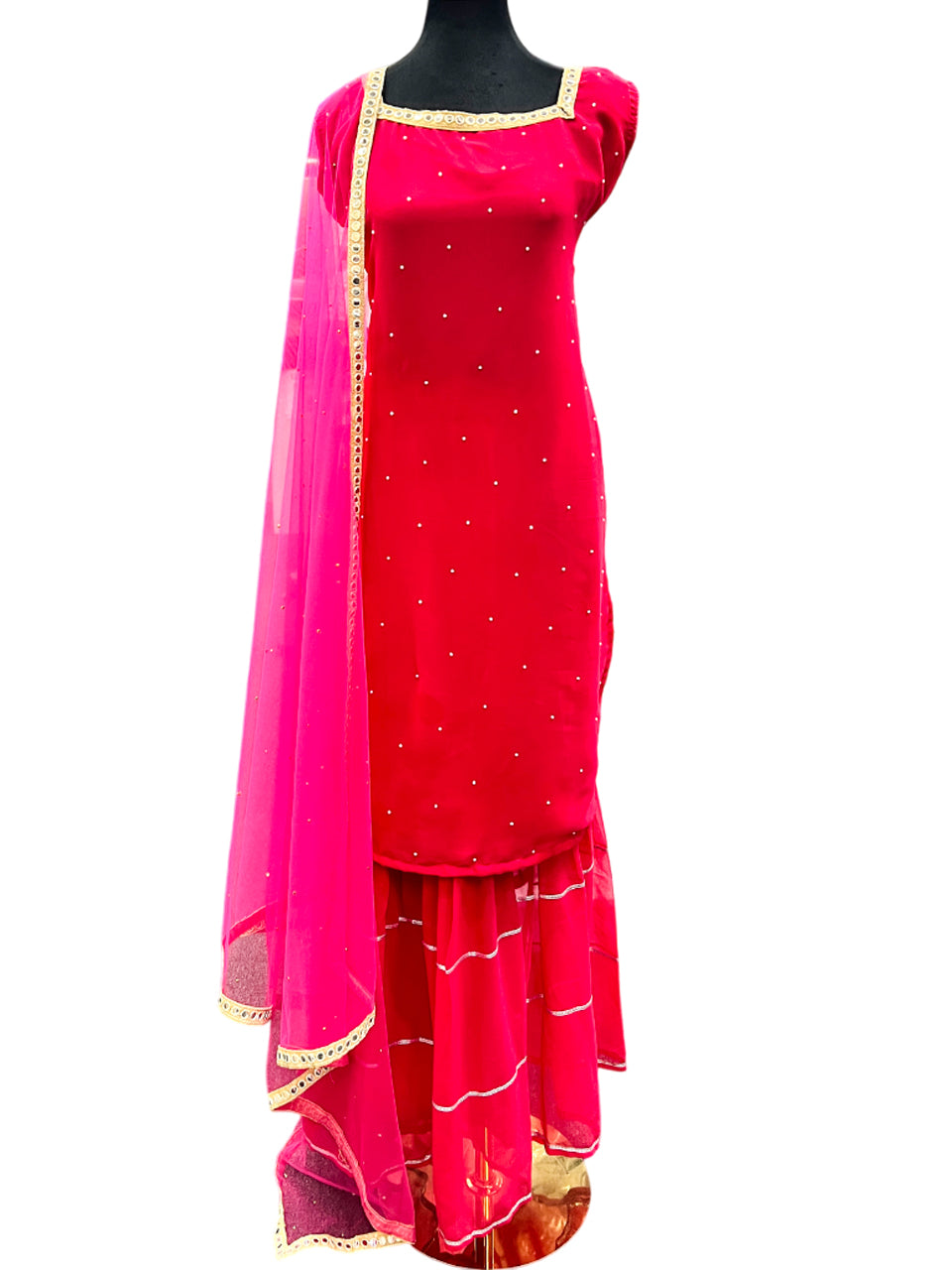 Hot Pink Sharara Set