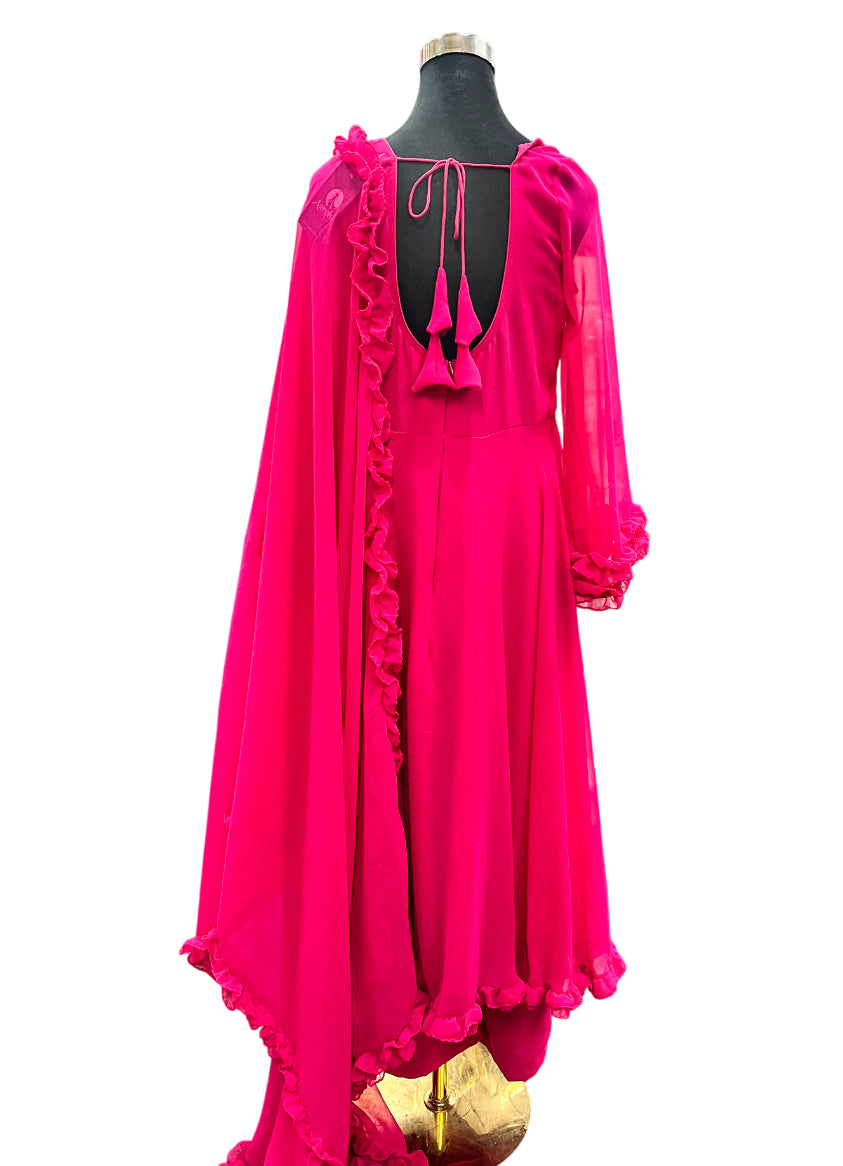 Designer Anarkali Set Hot Pink