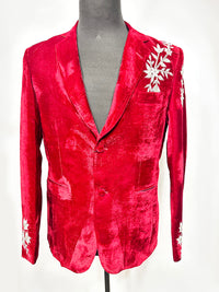 Velvet Kadai Blazer Marron Silver Work