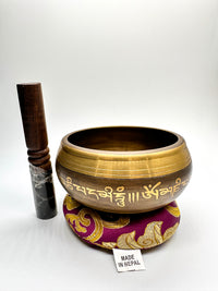 Singing Bowl With Cushion And Black Velvet Mallet | Hand Made